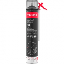 Клей-піна гібридний PENOSIL Polystyrol FixFoam 836 для ізоляційних плит, з трубочкою, 750мл, світло-жовтий